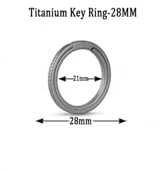 Titanium Quick Release Keychain with Rotary Universal Joint and EDC Quick Hang Buckle - Super Lightweight (Titanium - 28mm)