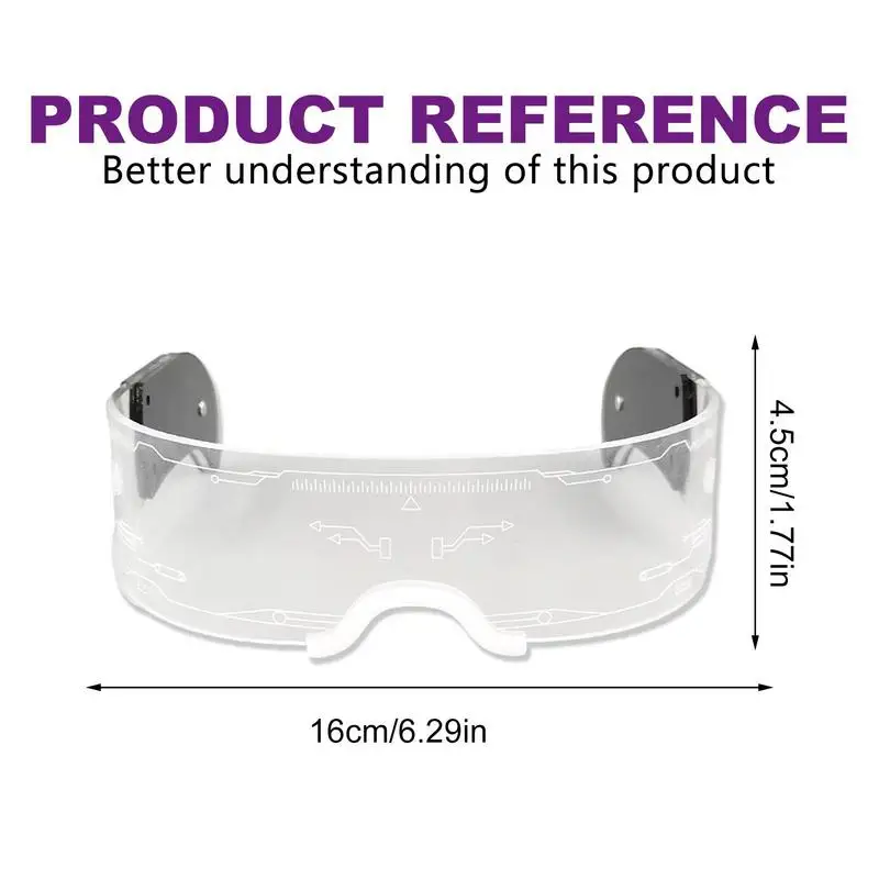 New Light Up Glasses Portable Luminous Glasses With LED Visor Sci-Tech Glowing Neon Luminous For Photo Props