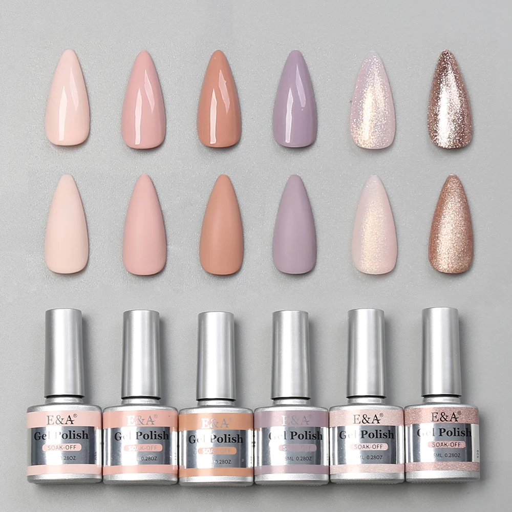 6pcs Hybrid Nail Gel Polish Soak Off UV LED Pastel Semi Permanent