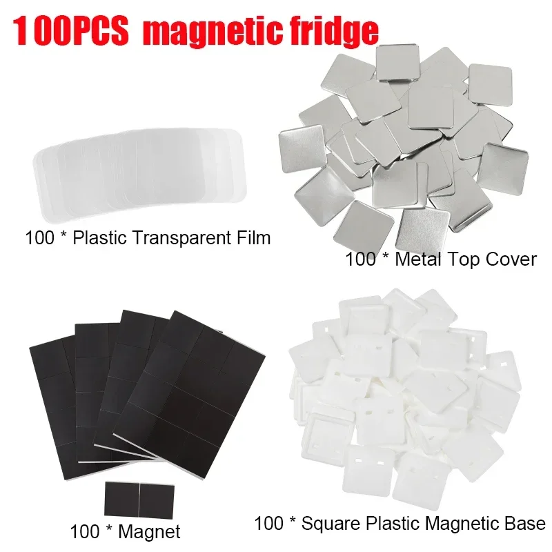Square DIY Blank Pin Button Badge Material 50x50mm Refrigerator Magnets Badge Button Making Parts Punch Press Machine Supplies, badge parts,button making supplies,badge pin