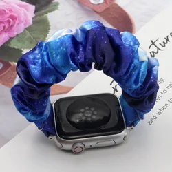 Versatile Elastic Scrunchie Bracelet Band - 38mm 40mm 41mm (Blue Sky)
