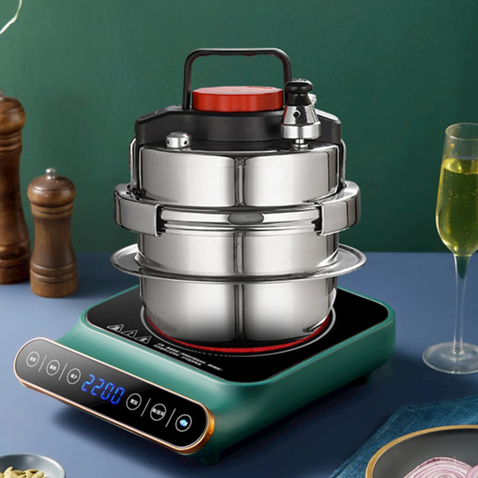 1.6L Mini Pressure Cooker Stainless Steel Outdoor Camping Micro Pressure Cooker Household Mini Rice