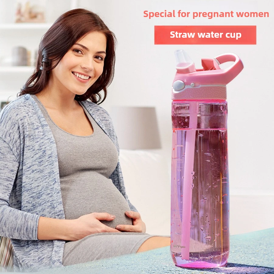 Water Bottle 750ml Tritan Material with Straw Eco-Friendly Durable Gym Fitness Outdoor Sport Shaker