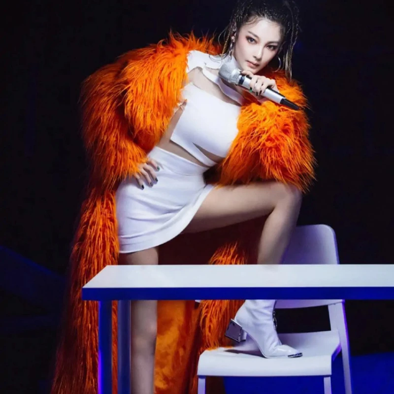 Faux Fur Jacket for Women Long Fake Fur Coat Ecological Fur and Fur Jacket Artificial Fur Fluffy Overcoat Winter