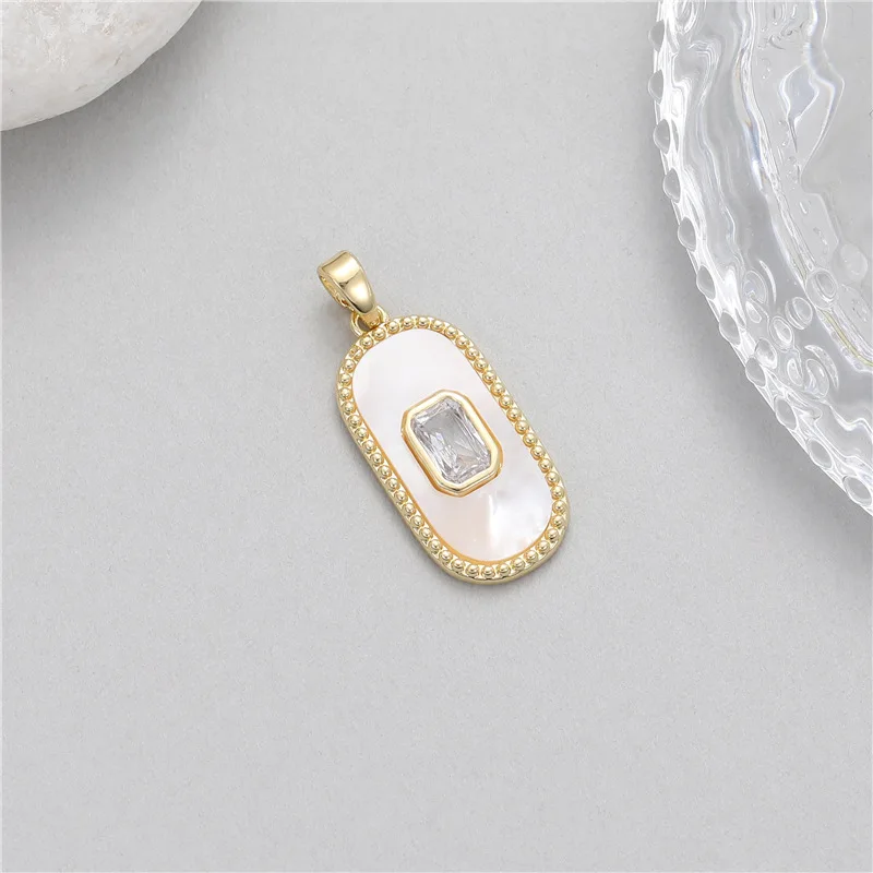 Stylish Chic Elegant 14K Gold Plated Turquoise Zircon Pendant Handmade DIY Jewelry Accessories 3
