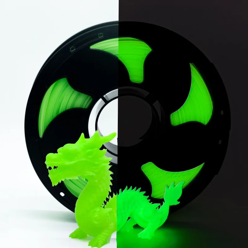 야광 녹색 PLA 3D 프린터 필라멘트, 1.75mm, 1KG 스풀