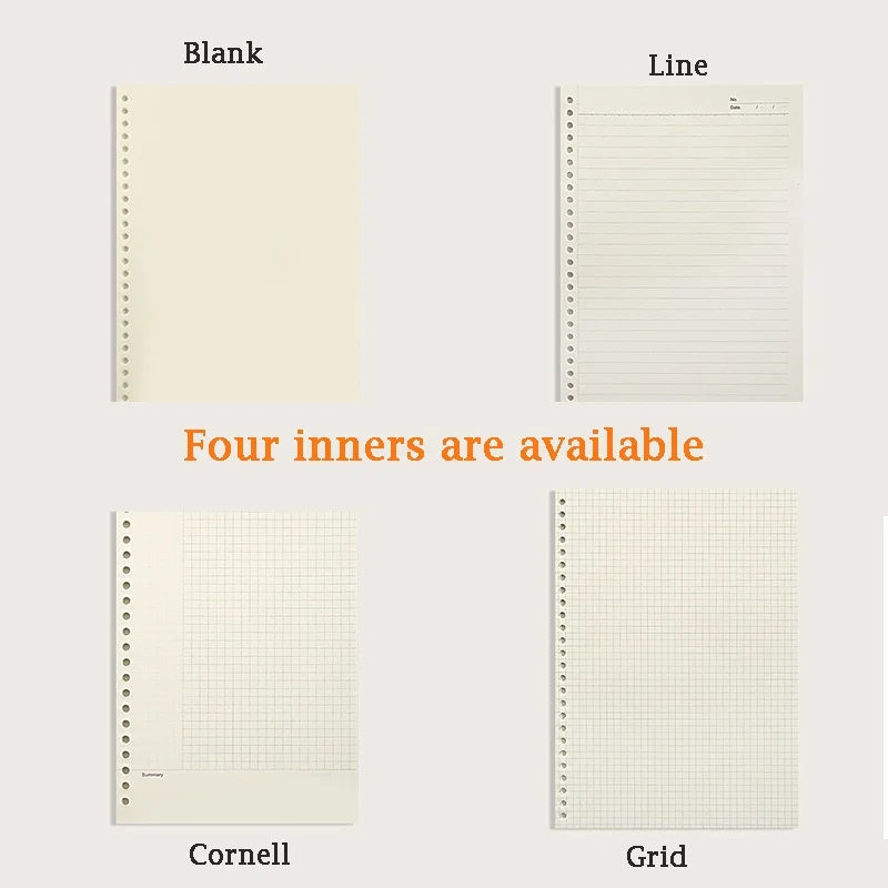 Replaceable Refill Loose Leaf Notebook A4 A5 B5 Binder Planner 6 Styles Available Office School Supplies Stationery Accessories - 3