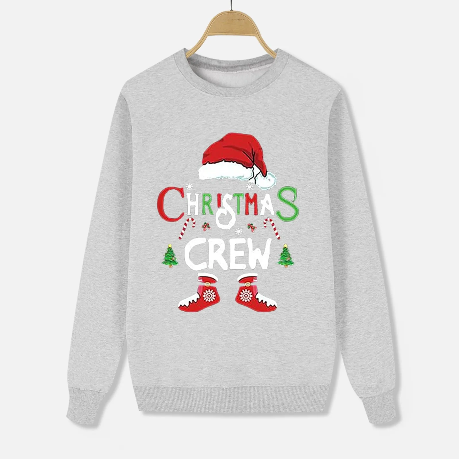 thumbnail image 4 of Conjuntos de sudaderas a juego con apariencia familiar navideña Sudaderas con capucha y estampado de renos de dibujos animados en 3D Sudaderas con capucha a juego Tops de vellón con cuello redondo Nav, 4 of 5