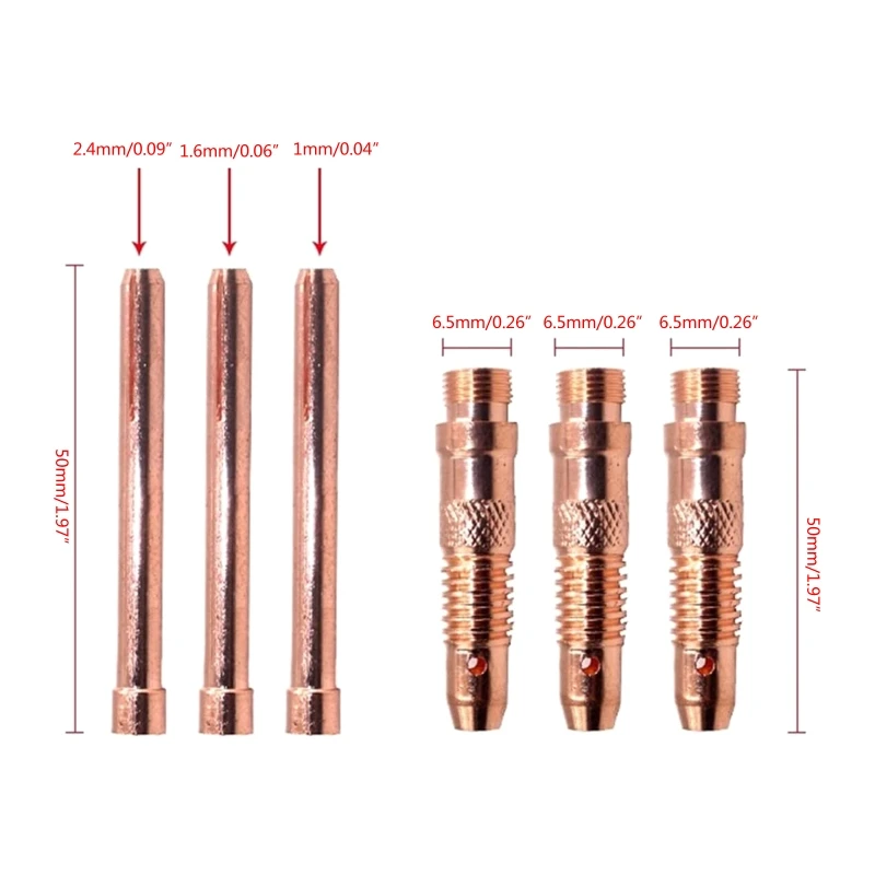 Welders Welding Torch with Tig Cup/Collet Body Nozzle Electrode Suitable for 17/18/26 Tig Welding Torch 5