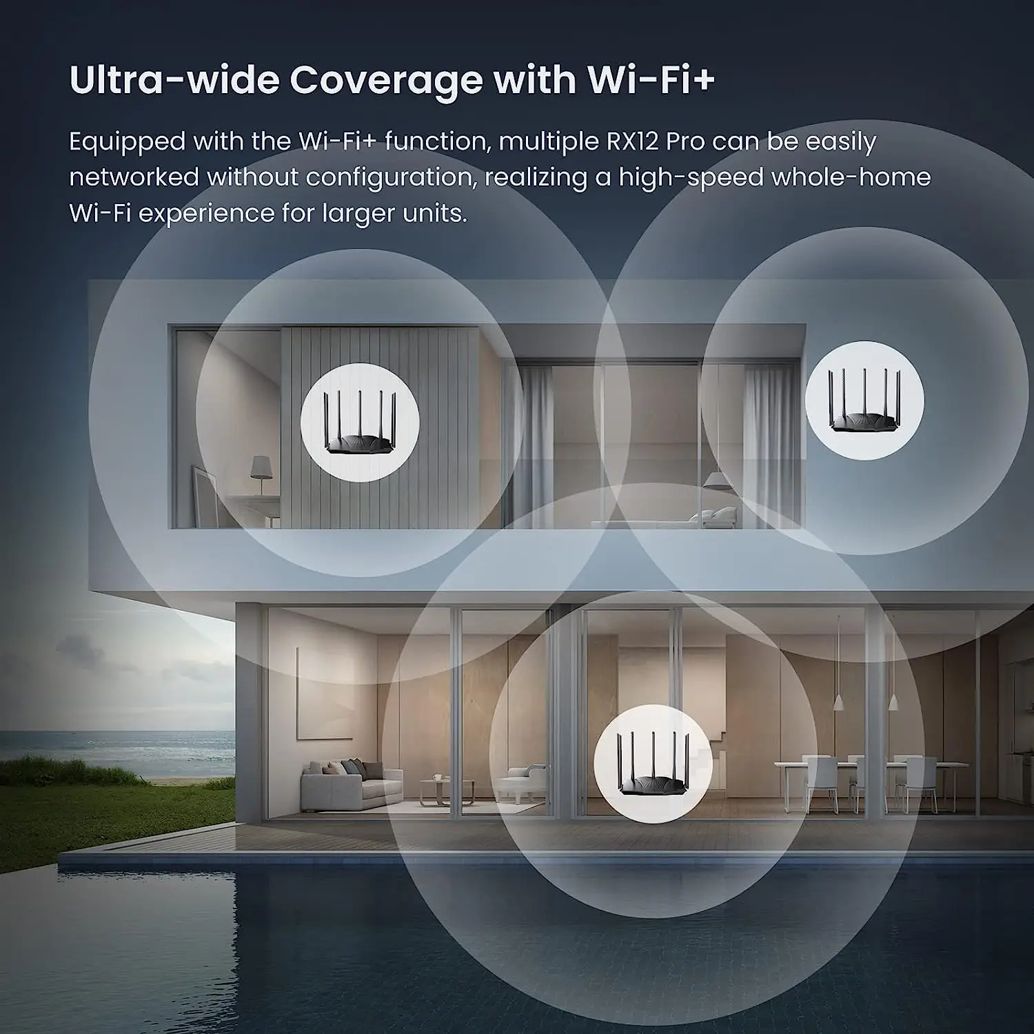 Tenda-wifi Gaming Router Ax3000 Banda Dupla Gigabit sem Fio Cobertura de Longo Alcance Antenas 5x6dbi Alta Velocidade Portas Gigabit - Imagem 2