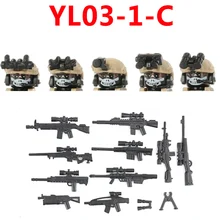  City SWAT Ghost Commando Special Forces Helmet Building Blocks  Police Soldier Figures Military Weapons Gun Bricks Toys For Kids 