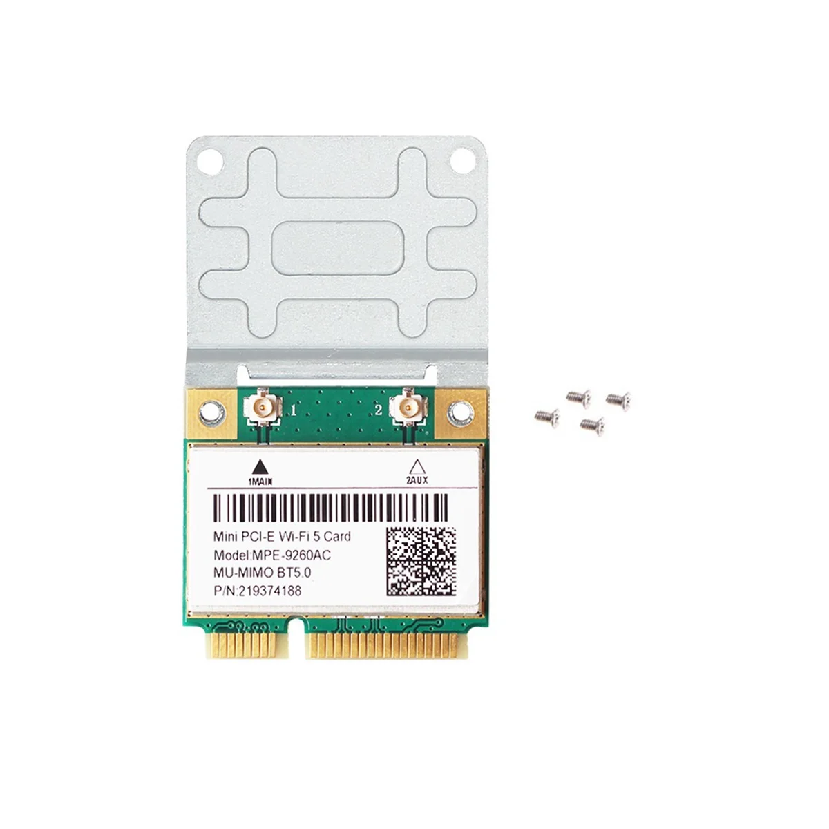 

2033Mbps Mini-PCIE Card 9260AC 2.4G/5GHz BT 5.0 Wlan WiFi Card Dual Band 802.11Ac Laptop Deskktop for Windows10/11
