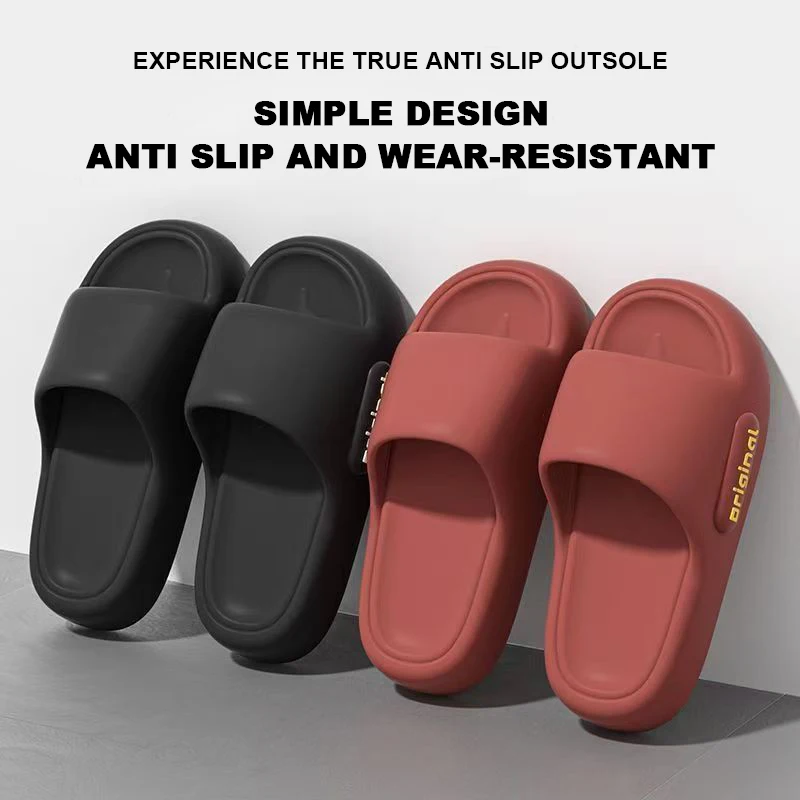 New Summer Platform Cloud Slippers Women Comfy Solid Color Soft Sole EVA Pillow Slides Woman Couple Non Slip Beach Flip Flops 4