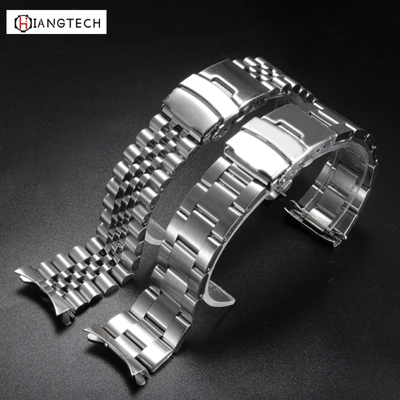

Stainless Steel Watch Strap Men compatible with Seiko Green Water Ghost SRPD63K1 skx007 009Series Curved Metal Bracelet 20/22mm