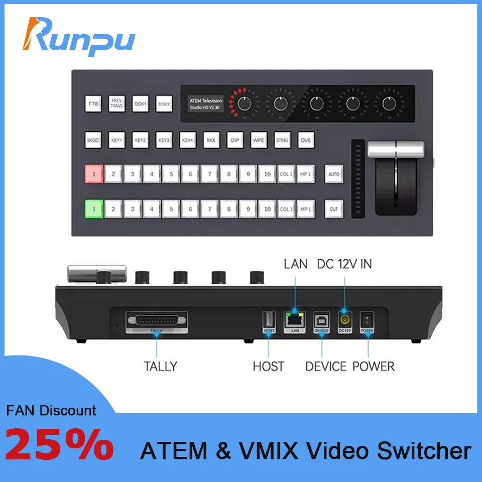 IP USB switcher blackmagic atem switchboard control panel switch video mixer switcher vMix