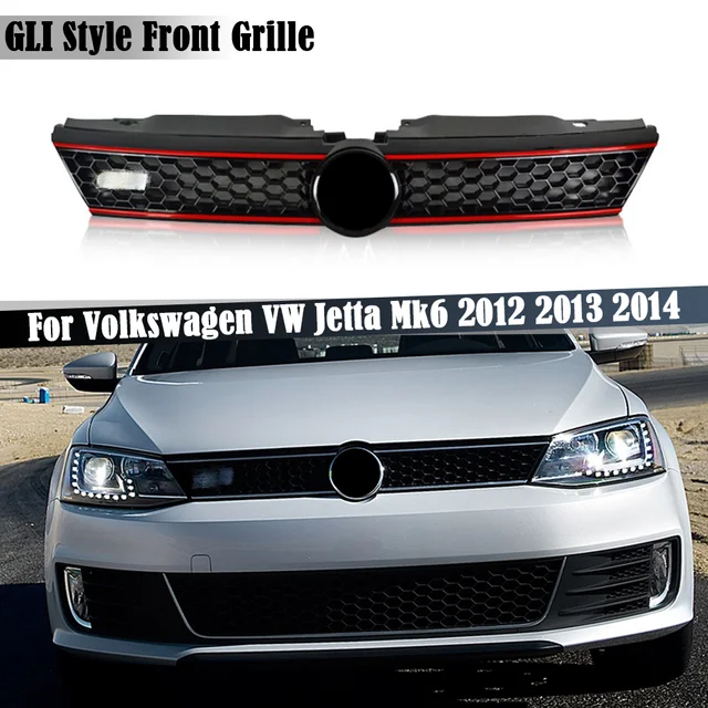 Gli Style Auto Front stoßstange oberen Grill Kühlergrill für Volkswagen VW  Jetta MK6 Waben Front Center Racing Grills - AliExpress