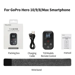 TELESIN 80M Bluetooth Remote Control with Wrist Strap for Action Cameras and Smartphones