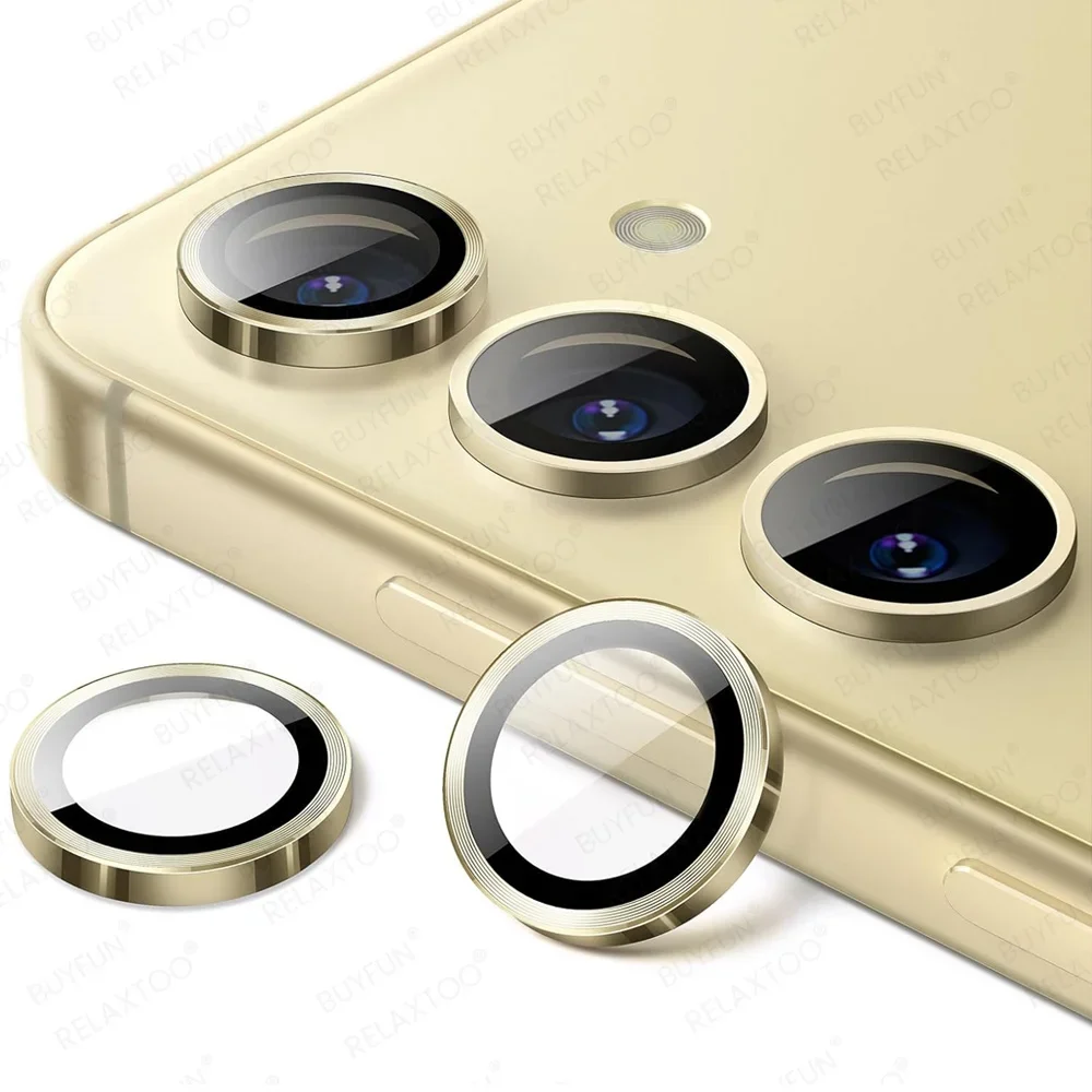 Premium 9H Tempered Glass Camera Screen Protector with Metal Lens Ring