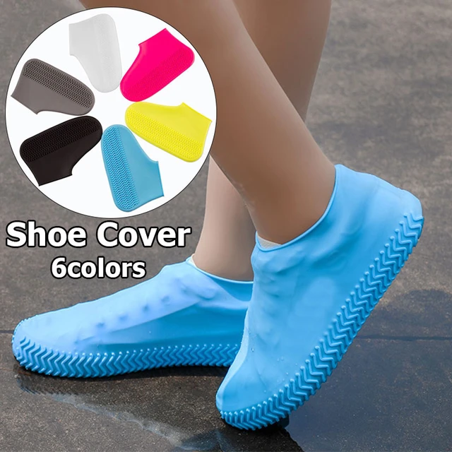 Couvre-chaussures de pluie en silicone imperméable, bottes de pluie hautes,  protecteur de chaussures antidérapant, chaussures épaisses réutilisables  pour l'extérieur - AliExpress