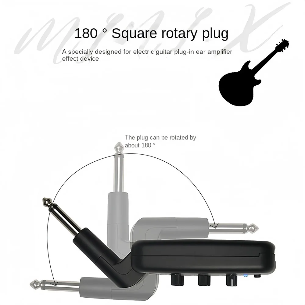 M-VAVE MINI-X Portable Headphone Amplifier Guitar Bass Plug-In Rechargeable Mini Headphone Amp Built-in 9 Amplifier Tones