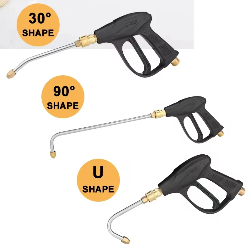 Pressure Washer Extension Wand Multi-Angled Water Gun Extension Stainless Steel Wand and Brass Nozzle With 1/4 Quick Connect 3