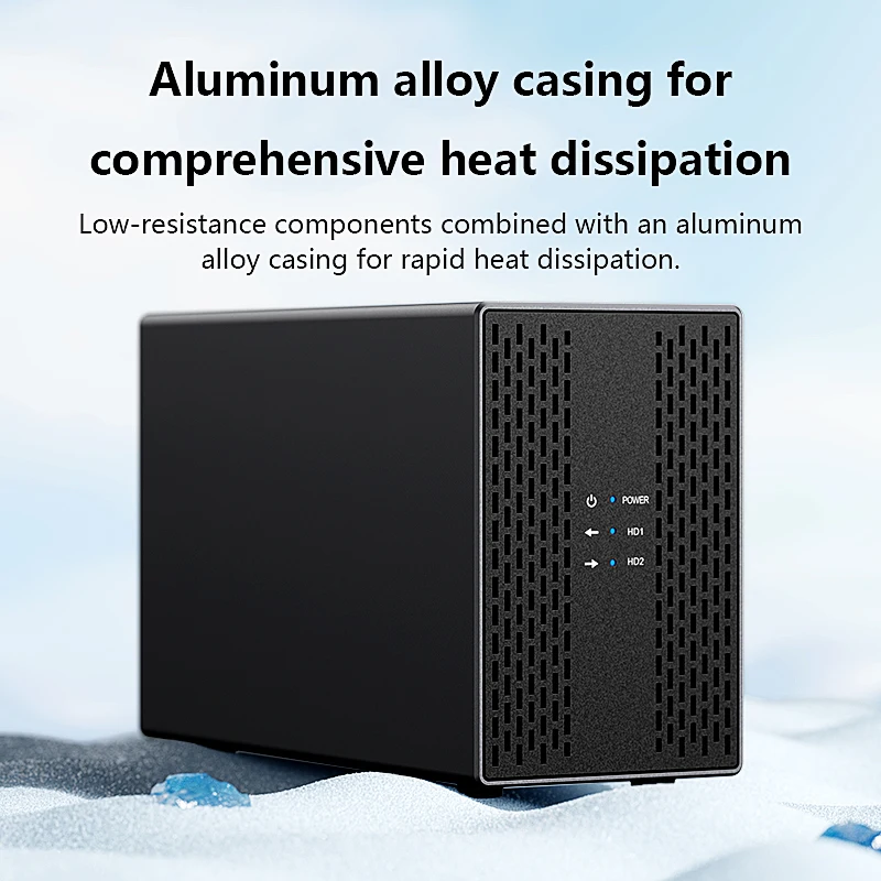 Blueendless Dual Bay RAID hard disk 3.5 USB 3.0 External Type C Dual Hard Drive Enclosure SATA Array box HDD Server Case hdd external hard drive case ssd enclosure hard drive enclosure hard disk case external hard drive box hdd case enclosure hard drive adapter ssd adapter