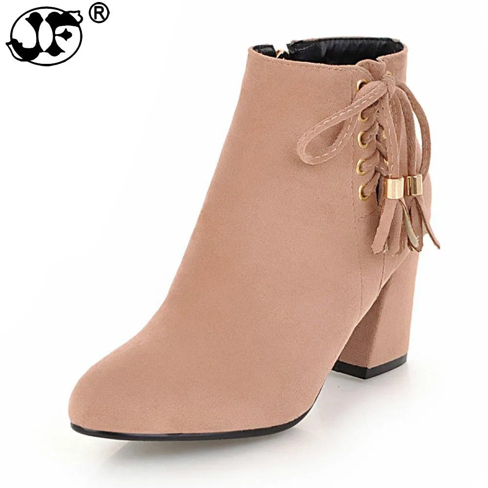 

New Fashion Plus Size 33-48 Wholeslae High Heels Ankle Boots Woman Shoes Women Booties Add Fur Winter Boot Woman tgh78