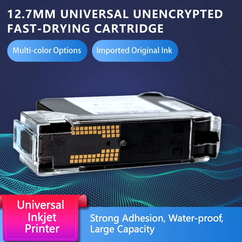 Printer Supplies Inkjet Ink Cartridge Ink Cartridge 12.7mm Universal 2588 Solvent Ink Cartridge Inkjet Printer Date Text Code Printing Machine