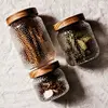 Storage bottle hammer grain glass bottle sealed jar kitchen seasoning wooden storage jar dry fruit miscellaneous grain tea jar 1