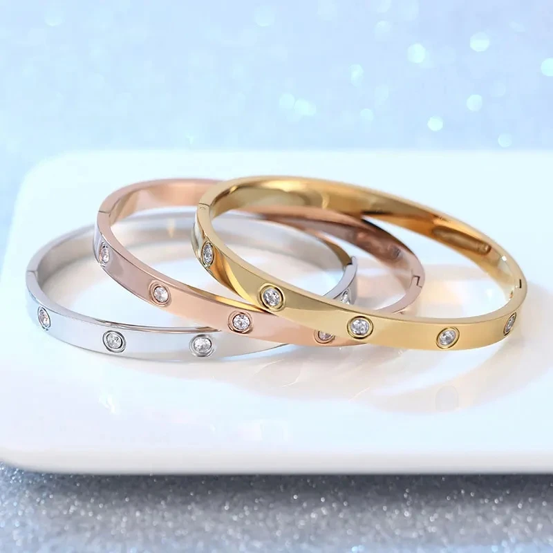 Bangle Bracelet Cuff Bracelets For Women Stainless Steel Fashion Jewelry Charm Crystal bangle bracelet crystal bracelets stainless steel bracelet