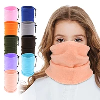 Nouveaux enfants polaire écharpe en plein air hiver réglable cordon cou couverture multi fonctionnel chaud capuche ski masque facial 1