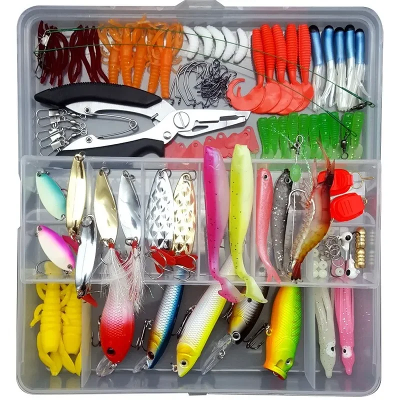 Kit Esche Da Pesca Miste Per Acqua Dolce E Salata, Set Con Minnow, Popper, Crankbait E Ami, Per Trota, Spigola, Salmone, Ideale Per Principianti Ed Esperti