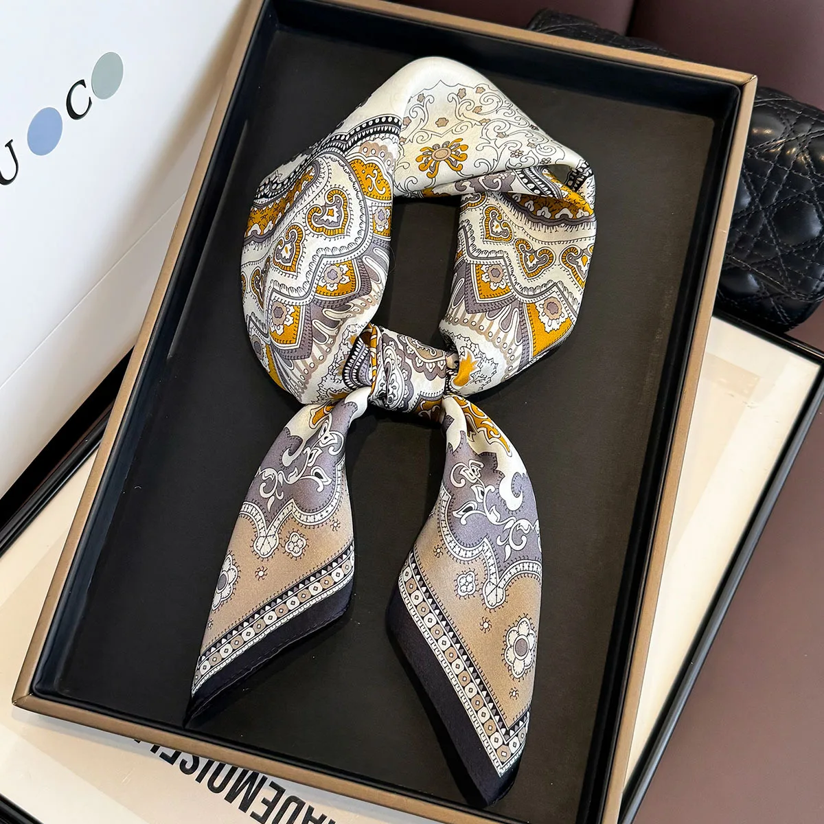 100% Mulberry Silk Square Scarf for Women