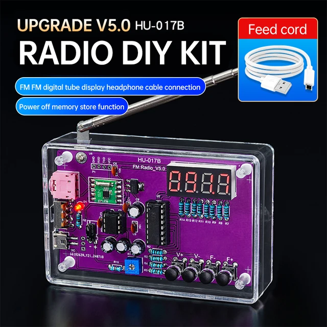 DIY Kits 87-108MHz HU-017A/HU-017B RDA5807S Radio Kit FM DIY Electronic Parts Learning Set for Electronic Component Accessories