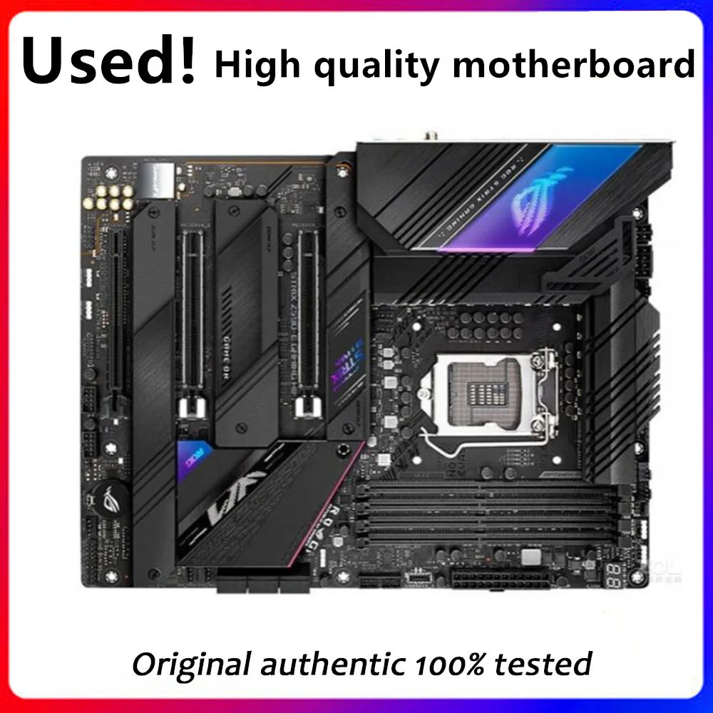 Utilizzato Per Asus Rog Strix Z590-E Gaming Wifi Desktop Originale Z590 Ddr4 Pci-E4.0 Scheda Madre Lga 1200 Supporto I9 11900K 10Th 11Th