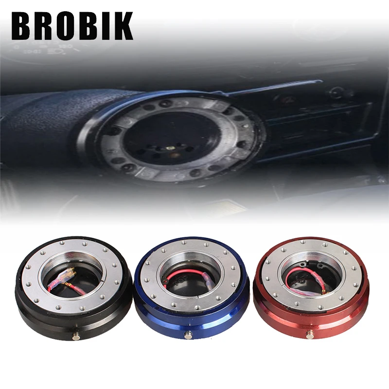 

BROBIK Universal Car Accessories 6 Hole Steering Wheel Quick Release HubThin Version Adapter Snap Off Boss kit
