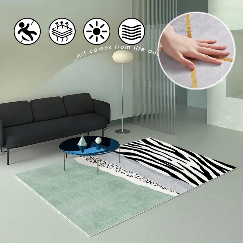 

Modern Advanced Design Living Room Carpet Fashion Pattern Non-slip Large Area Thickened Mats Bedroom Cloakroom Decorative Rug