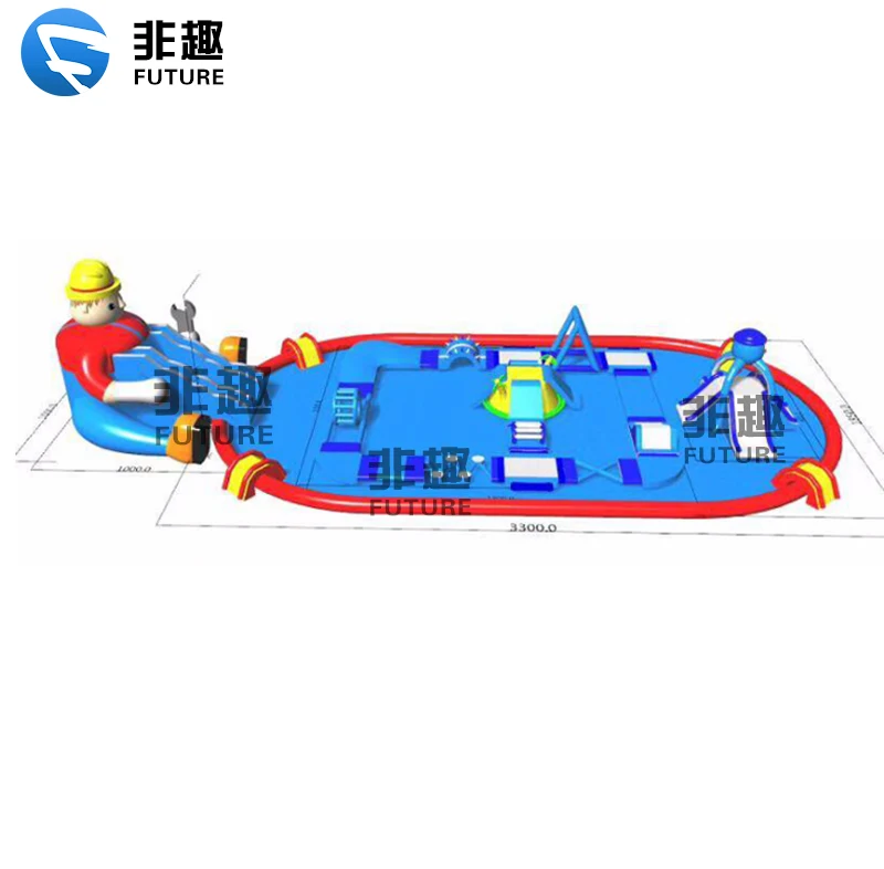 Inflatable Amusement Water Park Hot Giant Inflatable Commercial Water Park Slides Game With Pool For Child And Adult Cheap