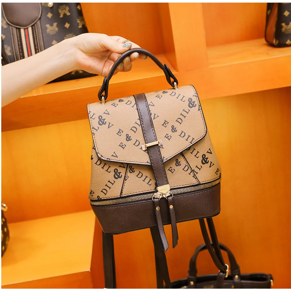 Yeni Omuz Çantası Kadın Moda Baskı Desenli Çok Yönlü Kız Öğrenci Japon Kore Okul Çantası Büyük Kapasiteli Küçük Sırt Çantası_voghion.com