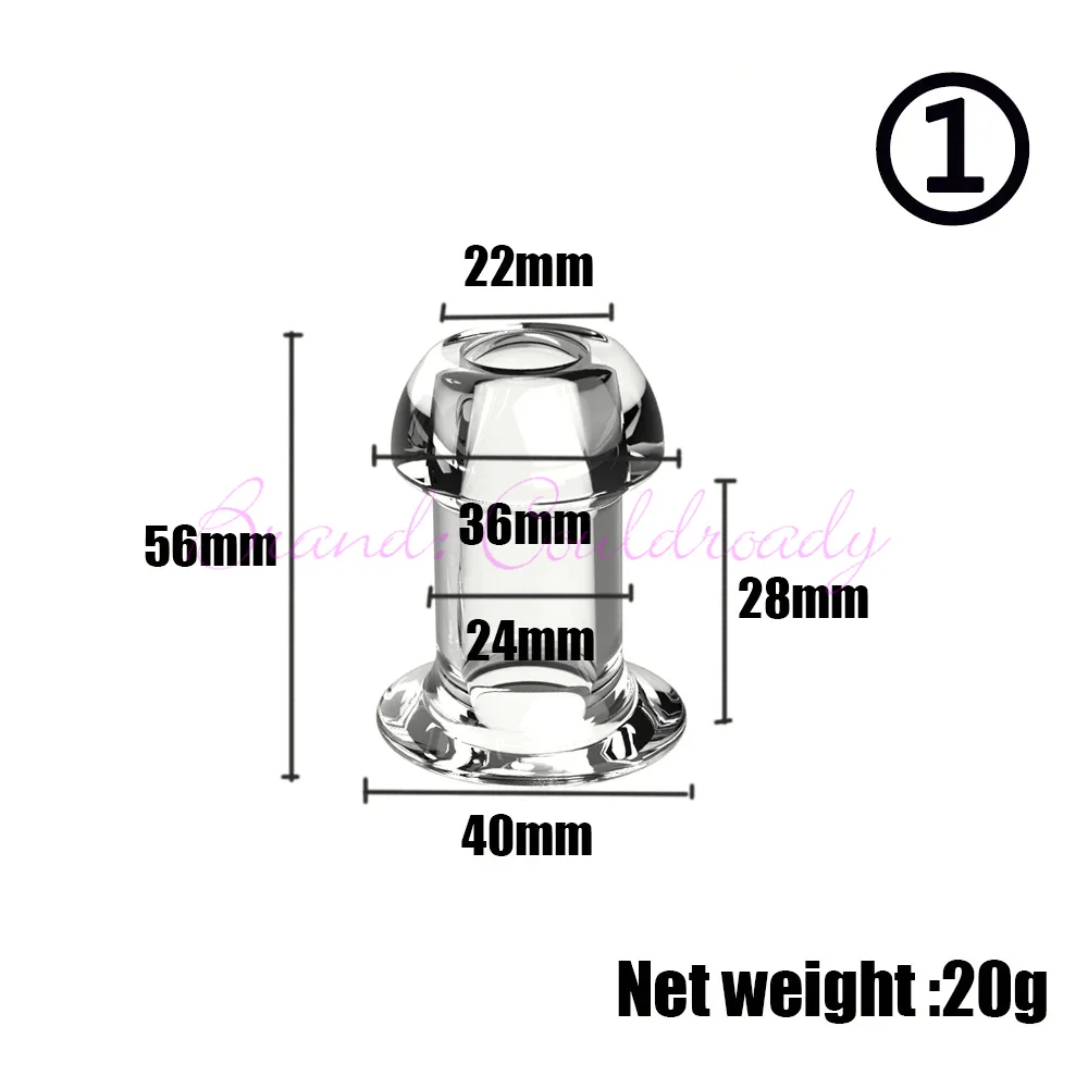 Hollow Speculum Peeking Anal Beads Butt Plug Ass Expander Tunnel Transparent Anus Dilation SM Sex Toy for Couples
