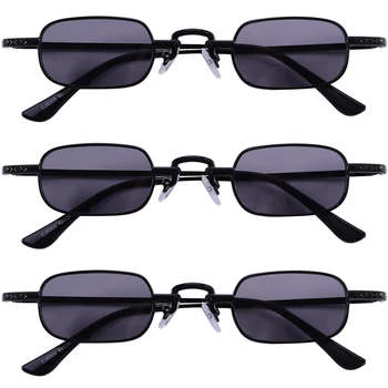 3X Retro Punk Glasses Clear Square Sunglasses 1