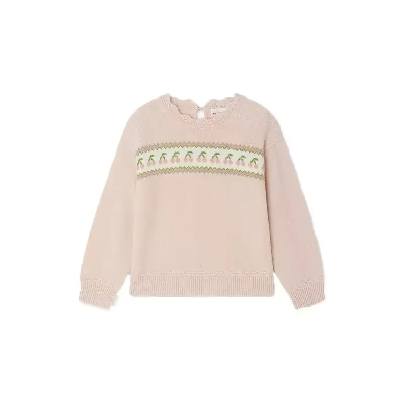 2025 BP 가을 울 코튼  소녀 핑크  소녀 가디건  소녀 겨울 옷 스웨터 조끼  소년 스웨터