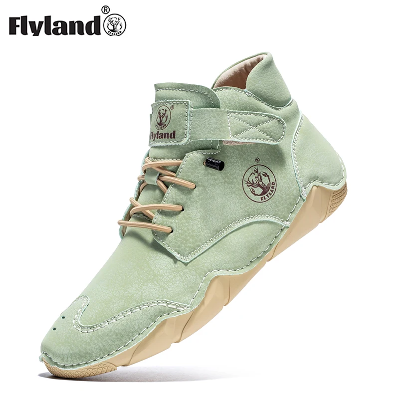 FLYLAND Men's Chukka Boots Casual Leather Shoes Fashion Male Driving Shoes Vintage Hand Stitching Soft  Work Office Shoes men pu leather shoes low heel fringe shoes dress shoes brogue shoes spring ankle boots vintage classic male casual f88