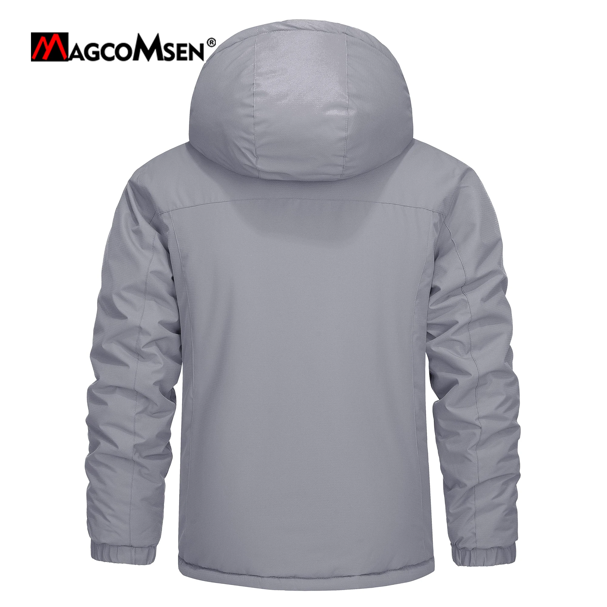 MAGCOMSEN 남성용 양털 두꺼운 재킷 방수 쉘 후드 코트 멀티 포켓 겨울 하이킹 스키 여행 재킷