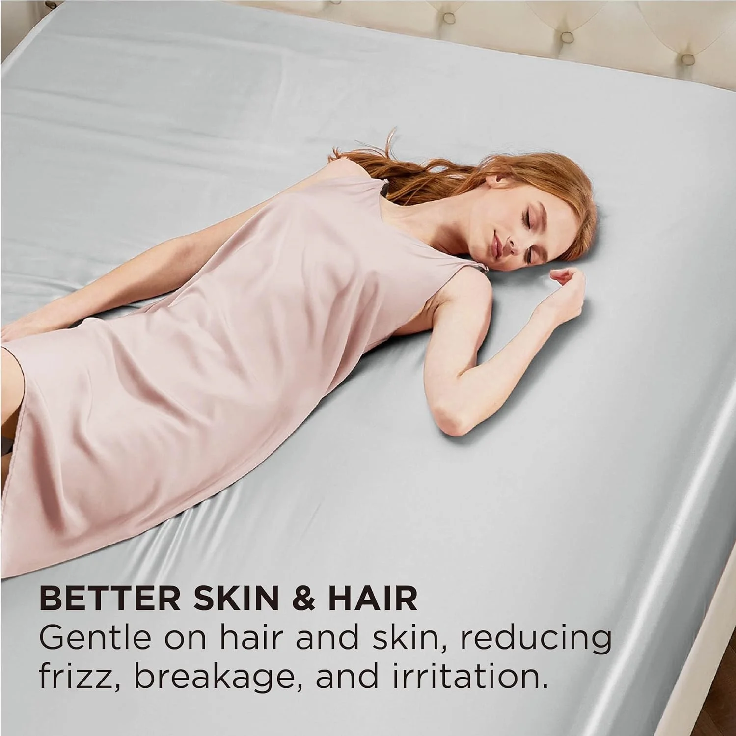 Ice Silk Bedsheet Mattress Bed Sheet Set, Luxury & Ultra Soft, Breathable Fabric, Anti-Slip Design Fitted Sheet Mattress Bedding 4