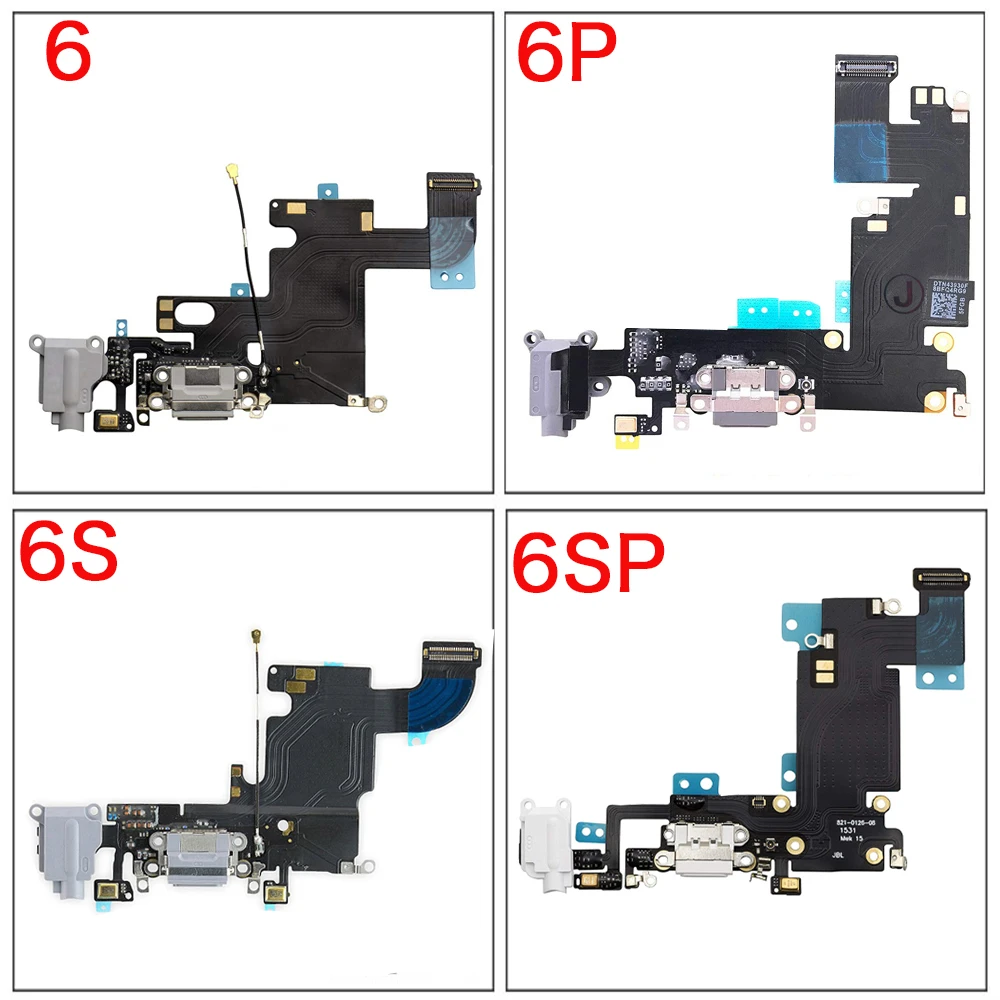 Per Iphone 6 6P 6S Plus Cavo Flessibile Per Porta Dock Di Ricarica Usb Con Microfono Cuffie Jack Audio Sostituzione Riparazione