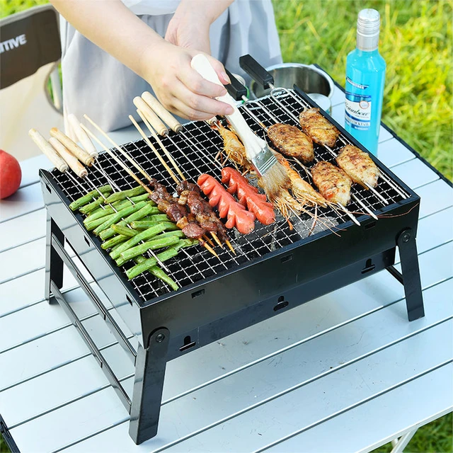 Portable Outdoor BBQ Grill Patio Camping Picnic Barbecue Stove Suitable For  People Charcoal Grill Korean Bbq Grill Table