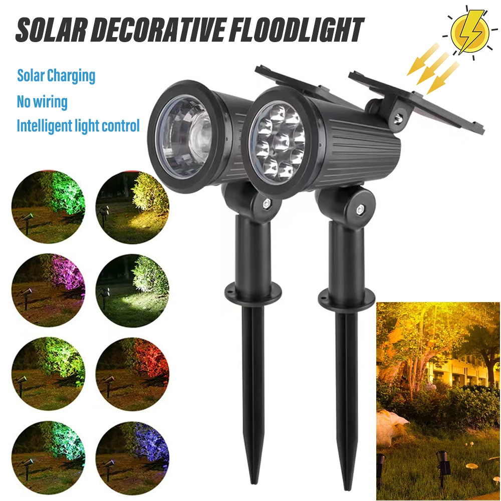 Outdoor solar LED lawn lamp Plug-in lamp Garden landscape lamp Decorative colorful light Suitable for Garden Terrace Courtyard