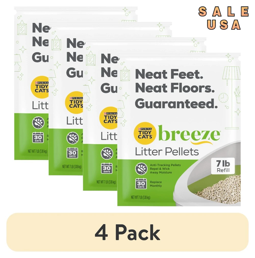 

(4 упаковки) пурина аккуратные катышки для кошачьего туалета, литые катышки для наполнения, 7 фунтов. Чехол для кошек
