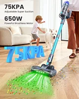 Homore NH007 650W/75KPA Aspirateur balai sans fil puissant  avec écran couleur LED, mode d'aspiration automatique et fonction autonome. 2